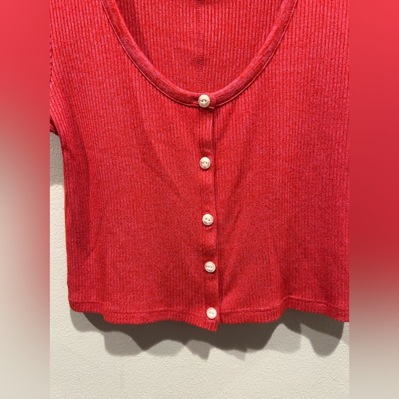 RAG & BONE The Knit Scoopneck T-Shirt in Pink / Size Medium / - Picture 4 of 8